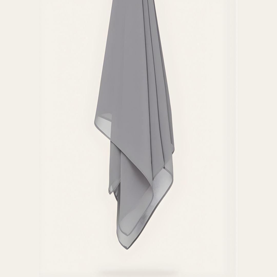 Grey-Glitter Georgette Chiffon Hijab