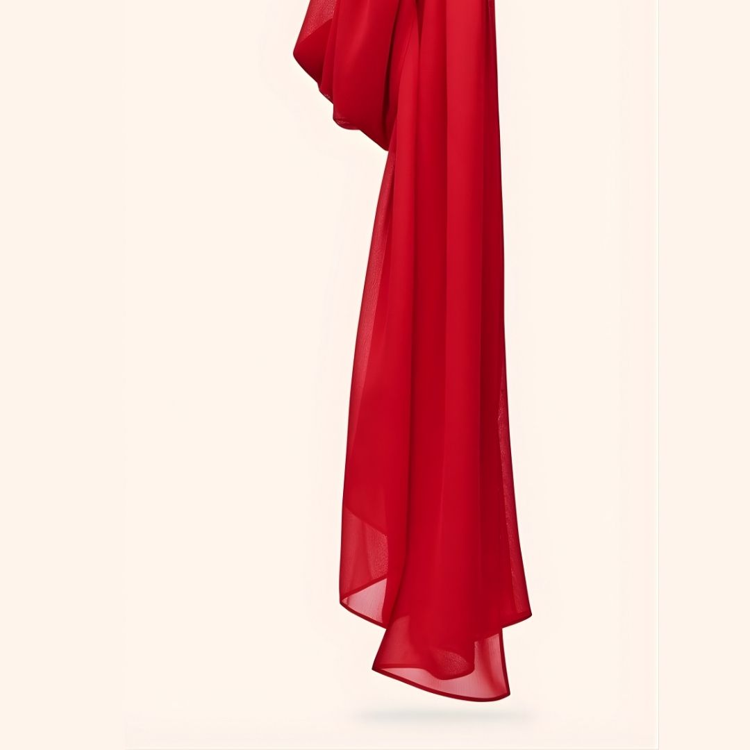 Fuchsia Red-Georgette Chiffon Hijab