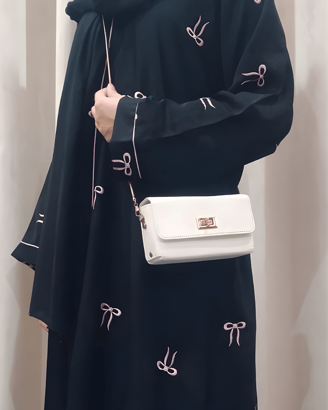 Nazneen – Bow Embroidered Abaya