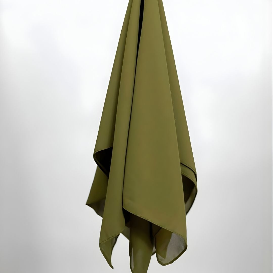 Olive Green-Georgette Chiffon Hijab