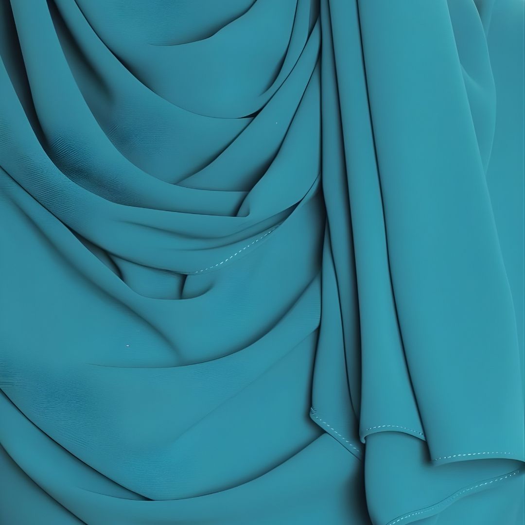 Teal-Glitter Georgette Chiffon  Hijab