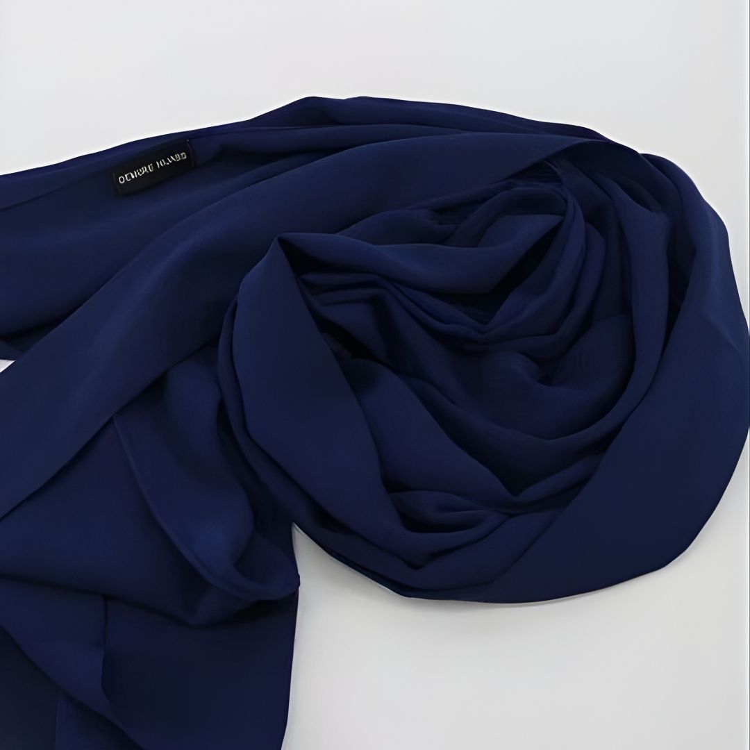 Navy Blue-Georgette Chiffon Hijab