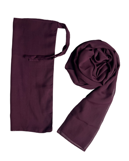 Hijab-Niqab Set Dark Plum