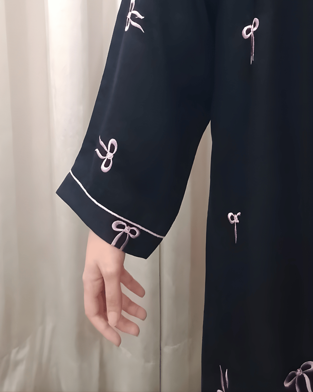 Nazneen – Bow Embroidered Abaya