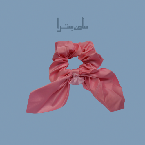 Noir Satin Bow Scrunch - Pink