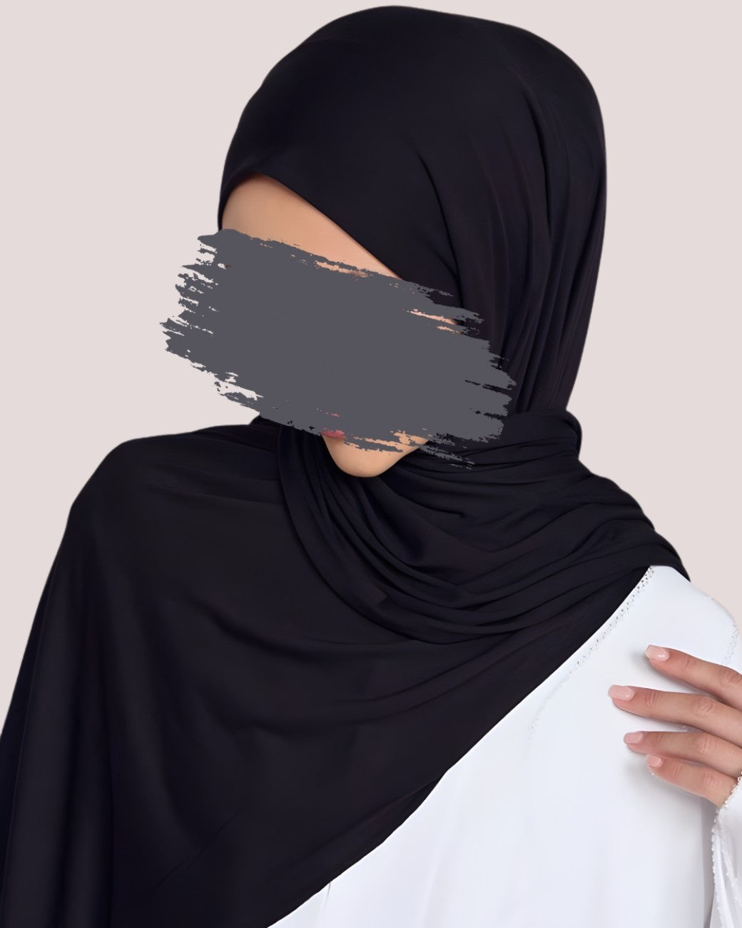 Black-Georgette Chiffon Hijab