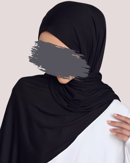 Black-Georgette Chiffon Hijab