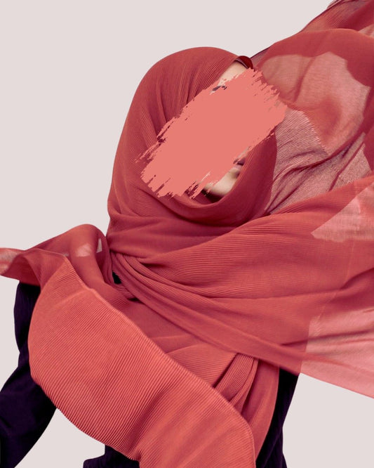 Coral Pink-Georgette Chiffon Hijab
