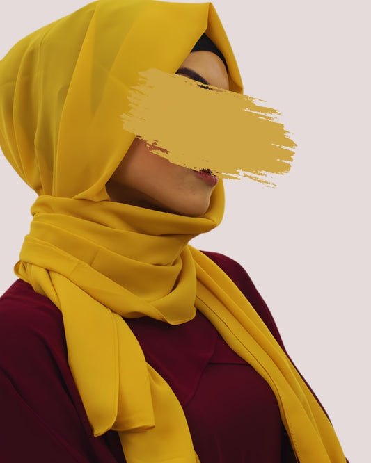 Mustard-Georgette Chiffon Hijab