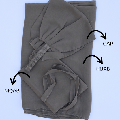 Smoky Grey Hijab Set