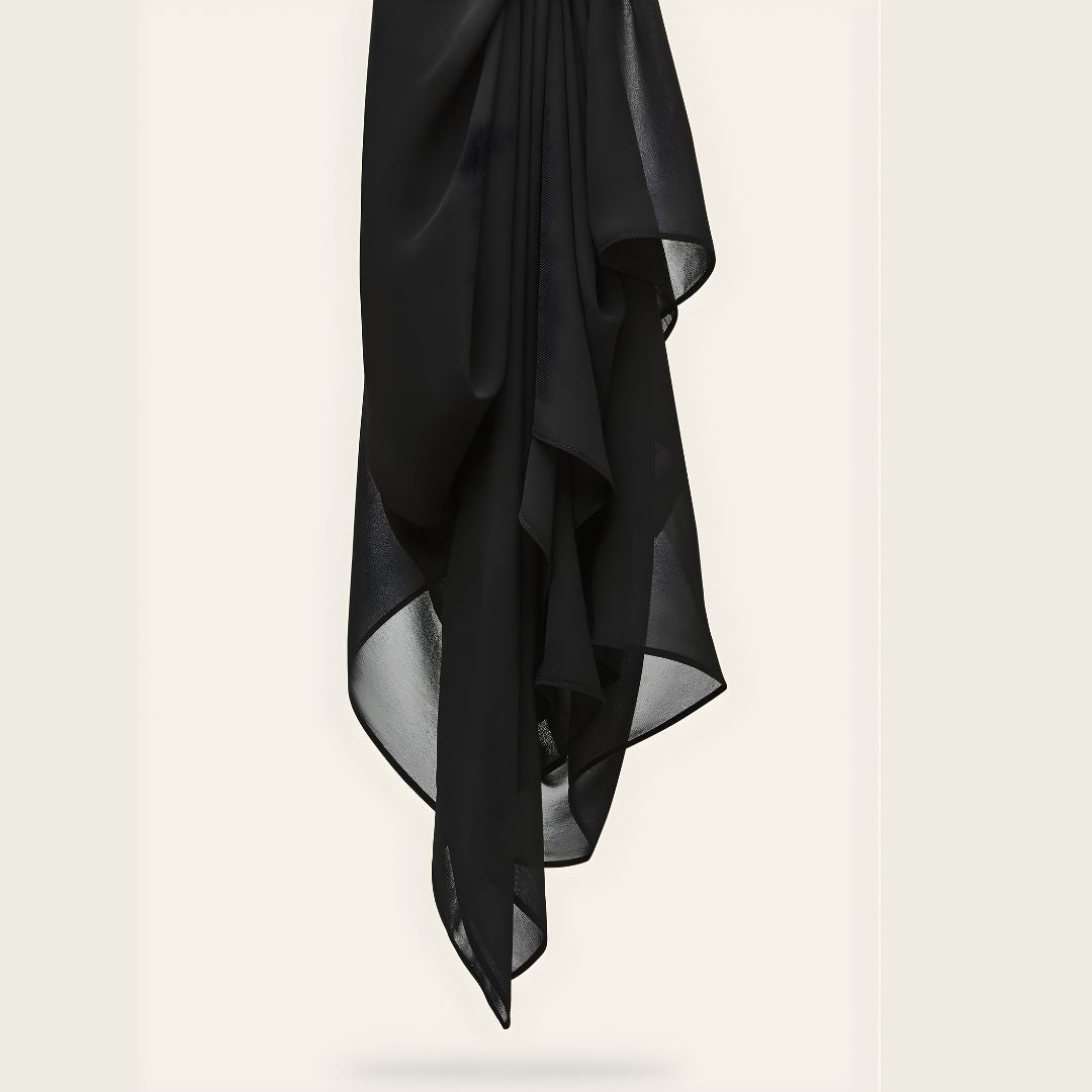 Black-Georgette Chiffon Hijab