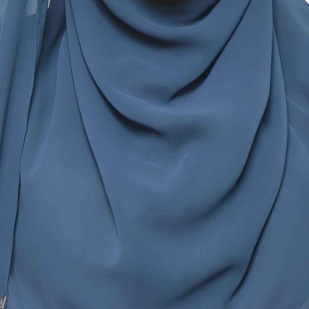 Slate Blue-Georgette Chiffon Hijab