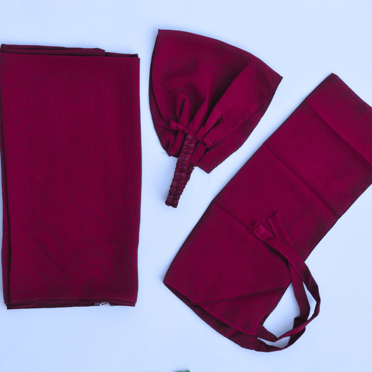 Royal Maroon Hijab Set