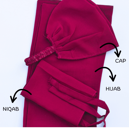 Royal Maroon Hijab Set