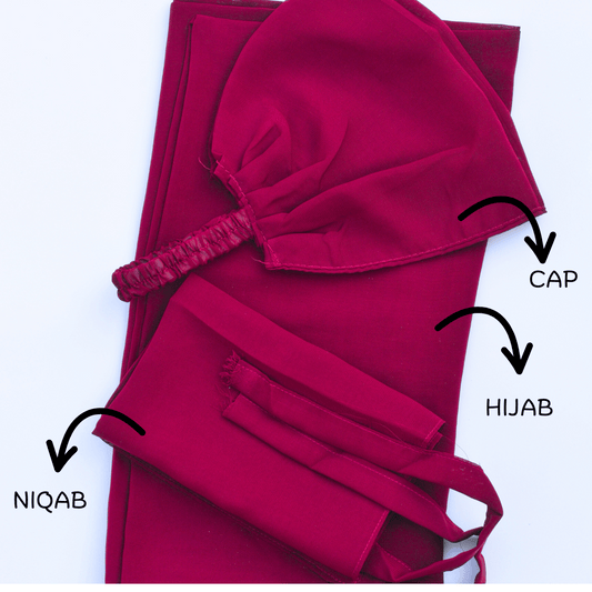 Royal Maroon Hijab Set