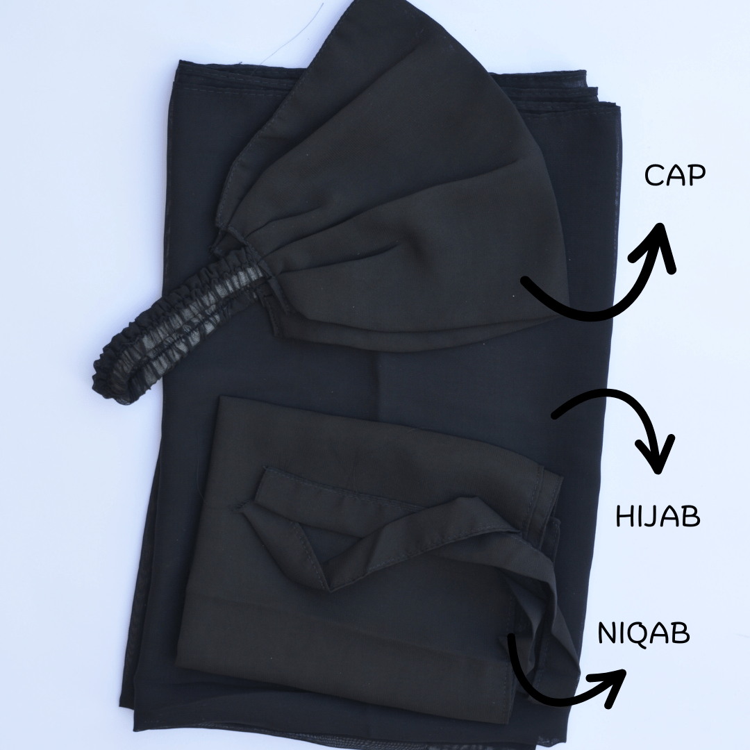 Midnight Black Hijab Set