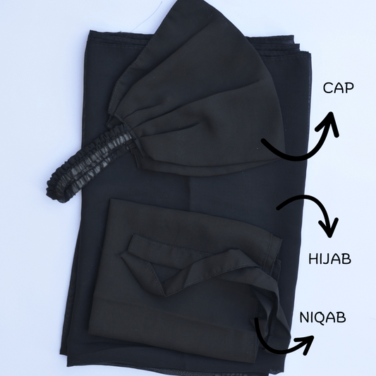 Midnight Black Hijab Set