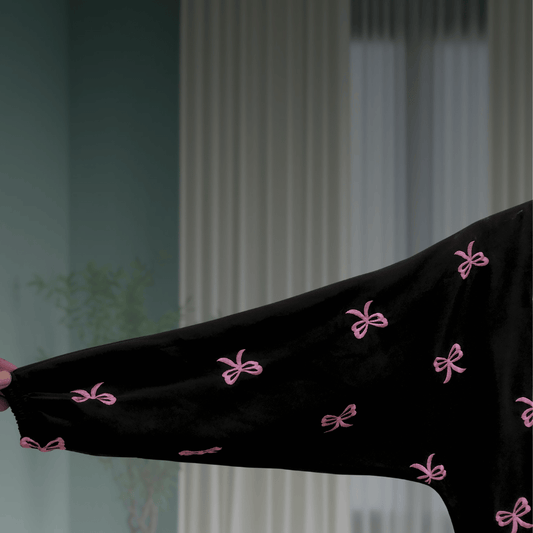 Signature Bow Abaya-Black