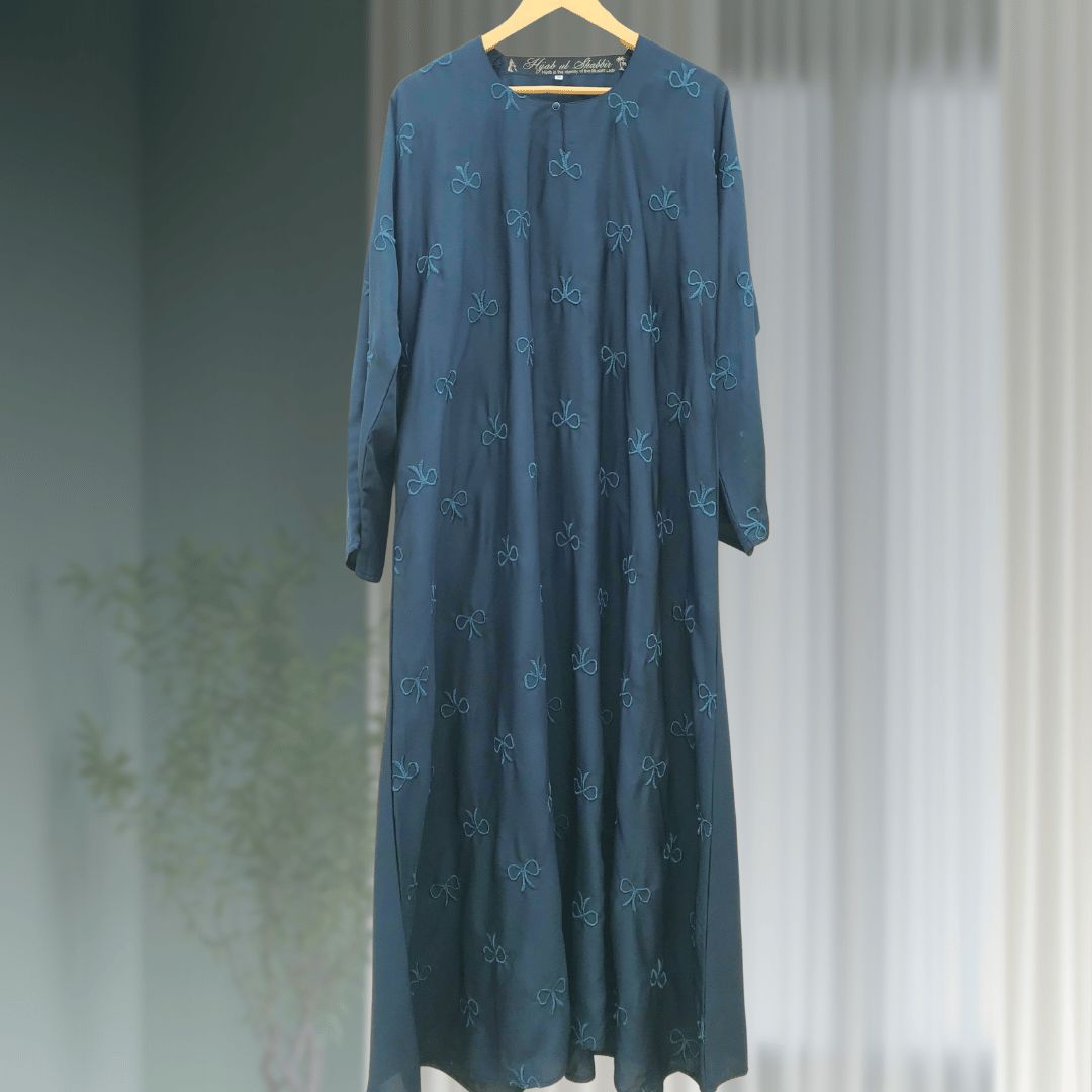 Signature Bow Abaya-Green