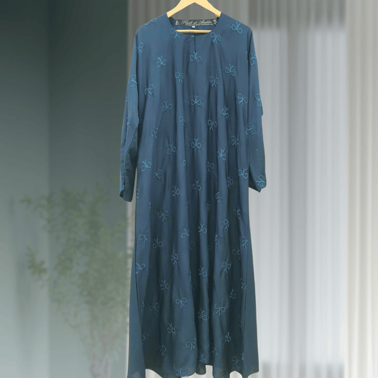 Signature Bow Abaya-Green