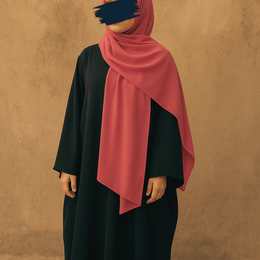 Coral Bloom Chiffon Hijab