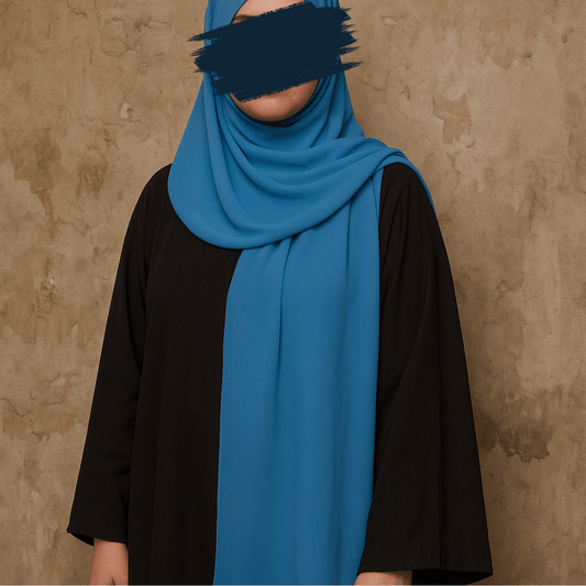 Sky Whisper – Soft Blue Chiffon Hijab